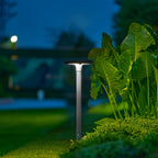 Modern Round Dual Motion Sensor LED Solar Garden Post Lights