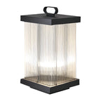 Solar Lanterns for Garden Square Ripple Waterproof Black Light