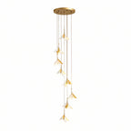Staircase Chandelier Ideas Art Ceramic Flower Ceiling Light