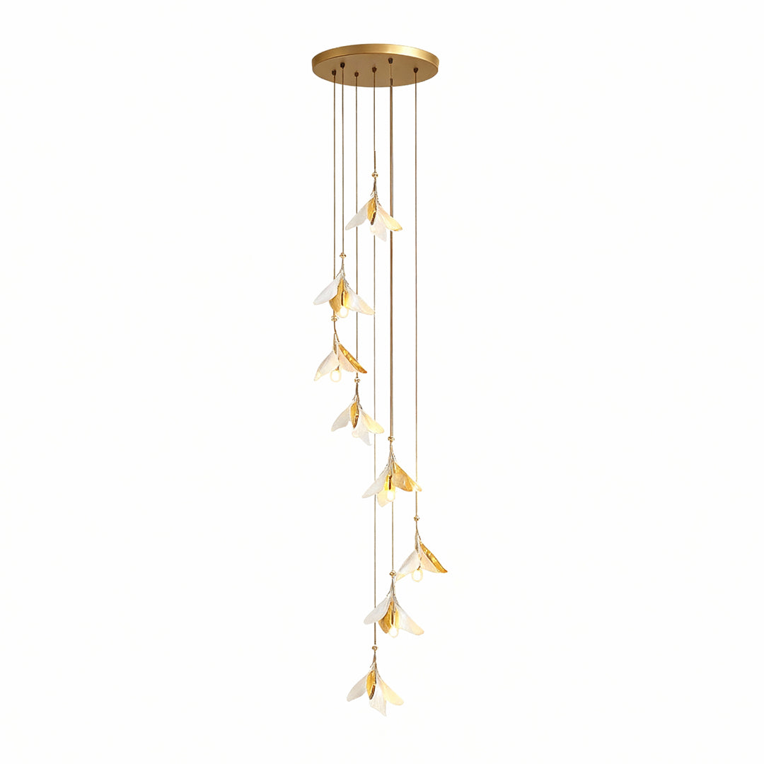 Staircase Chandelier Ideas Art Ceramic Flower Ceiling Light