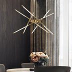 Modern Stepless Dimming Long LED Linear Sputnik LED Chandeliers - Gold/Black+Gold