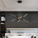Modern Stepless Dimming Long LED Linear Sputnik LED Chandeliers - Gold/Black+Gold