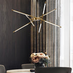 Modern Stepless Dimming Long LED Linear Sputnik LED Chandeliers - Gold/Black+Gold