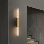 Up Down Wall Lights Full Brass Cylindrical Gold Finish Glass Light
