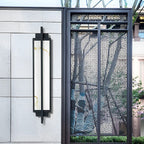 Outdoor Alabaster Wall Sconces Modern Black Linear Light