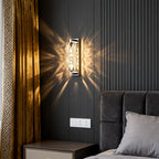 Modern Wall Light Geometric Design Stainless Steel Crystal Lamp