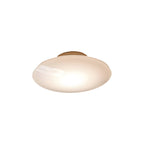Modern White Glass LED Flush Mount Ceiling Lamp for Bedroom - Minimalist Style