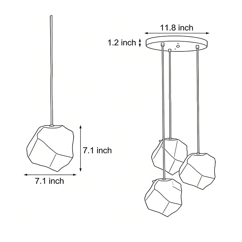Molten Rock Pendant Light Minimalist Irregular Ceiling Light