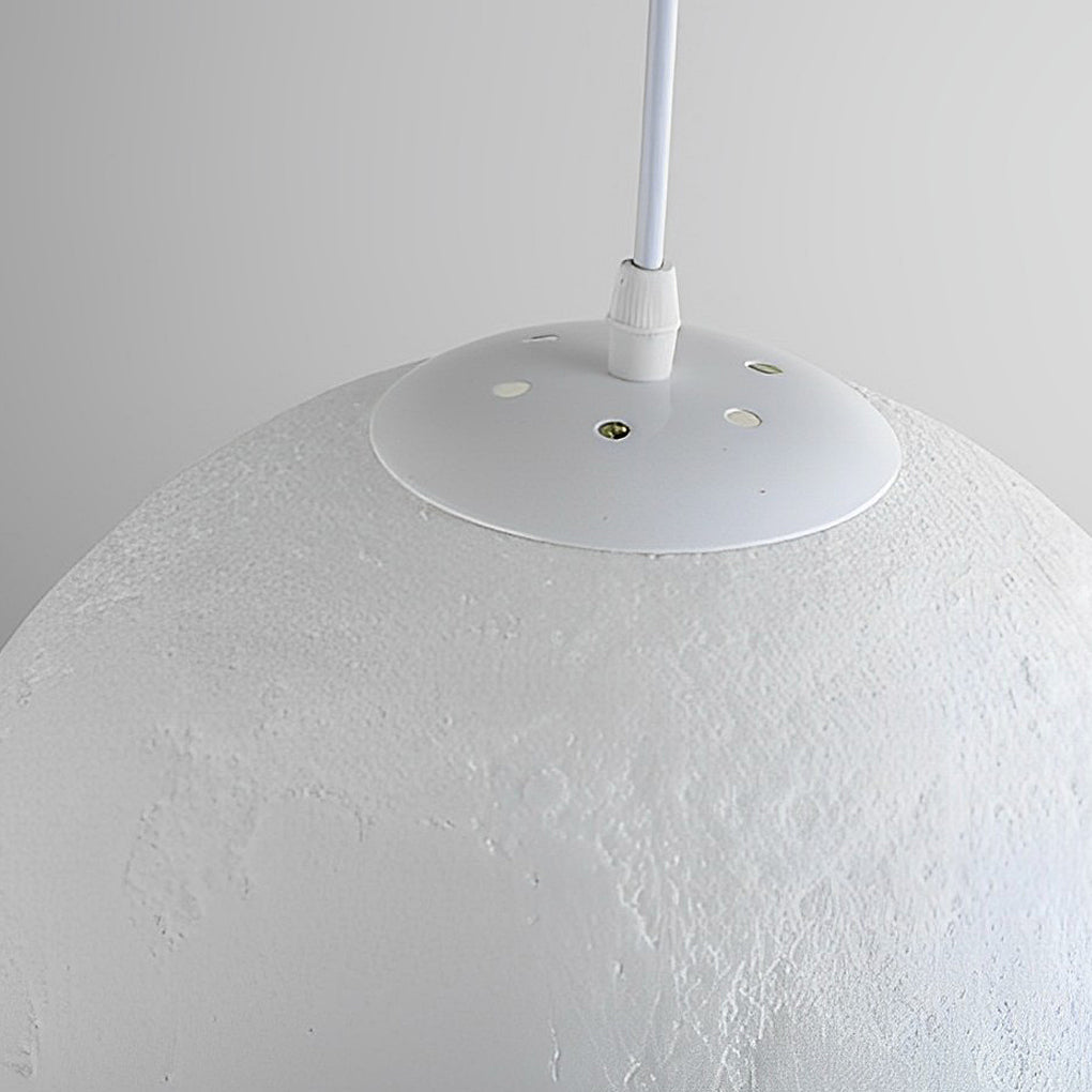 [Open-Box]Round Moon Lunar 3D Creativity White Pendant Lamp Hanging Ceiling Lamp