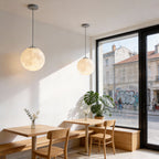 Moon Globe Pendant Light Crescent Creative White Ceiling Light