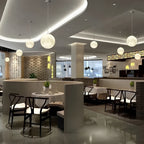 [Open-Box]Round Moon Lunar 3D Creativity White Pendant Lamp Hanging Ceiling Lamp