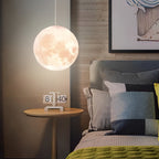 Moon Globe Pendant Light Crescent Creative White Ceiling Light