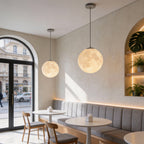 Moon Globe Pendant Light Crescent Creative White Ceiling Light