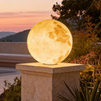 Moon-Shaped Stone Pillar Light Outdoor Decorative Light