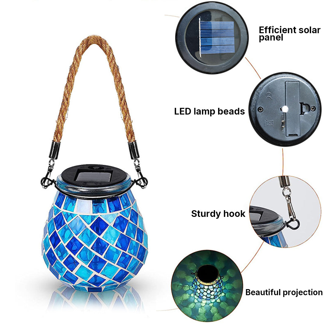Colored Landscape Lights Solar Glass Mosaic Cup Lamp
