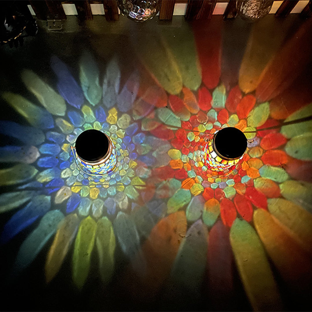 Colored Landscape Lights Solar Glass Mosaic Cup Lamp