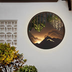 Mountain LED Wall Light Round Landscape Waterproof Light