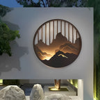 Mountain LED Wall Light Round Landscape Waterproof Light