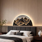 Mountain LED Wall Light Half‑circle Landscape LED Art Panel Lamp
