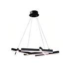 Black Metal Chandelier Modern Geometric Shape LED Ceiling Light