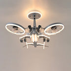 Kids Ceiling Fan With Light Fighter Jet Shaped Full Spectrum Fan Light