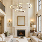 Multi Ring Chandelier Geometric Floating Ring Ceiling Light