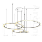 Multi Ring Chandelier Geometric Floating Ring Ceiling Light