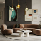Diamond-shaped Pendant Light Vintage Brass Ceiling Light