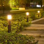 Motion Sensor Black Exterior Bollard Lighting Solar Path Lights