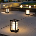 Black Modern Japanese Outdoor Lanterns Waterproof Garden lights