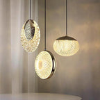 Circle Shaped Electroplated Acrylic Metal LED Modern Pendant Lighting