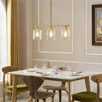 3-Lantern Vintage Metal Glass LED Pendant Lighting for Dining Room