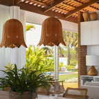 Hanging Rattan Pendant Light Artistic Iron Ceiling Light