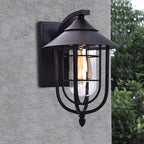 Nautical Wall Sconce Wrought Iron Glass Outdoor Light