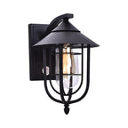 Nautical Wall Sconce Wrought Iron Glass Outdoor Light