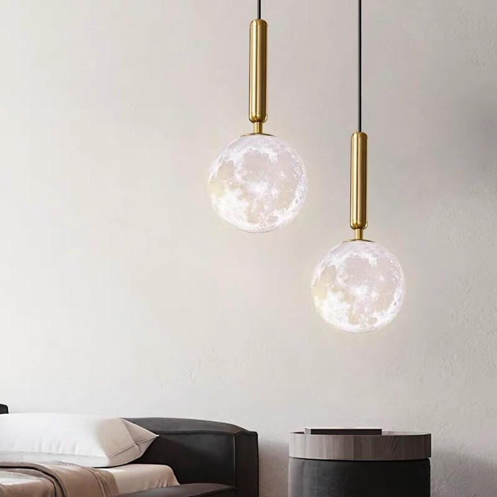 Modern Moon Globe Pendant Light Metal Acrylic Ceiling Lights