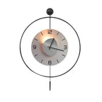 Night Light Wall Clock Round LED Floating Metal Light