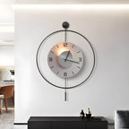 Night Light Wall Clock Round LED Floating Metal Light
