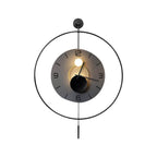 Night Light Wall Clock Round LED Floating Metal Light