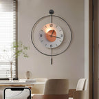 Night Light Wall Clock Round LED Floating Metal Light