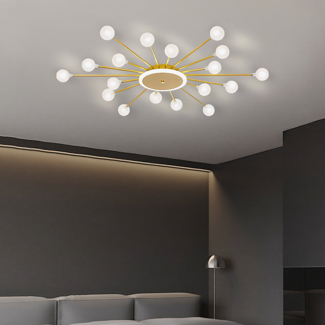 Glass Flush Mount Light Minimalist Sputnik Style Luxury Ceiling Light
