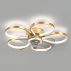 Nordic Flower Ceiling Fan Light LED Flush Mount Ceiling Fan Lamp
