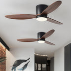 Natural Wood Ceiling Fan with Light Nordic LED Light