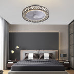 Nordic Hollow Minimalist Three-color Dimming Integrated Bladeless Ceiling Fan Lamp