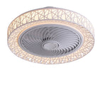 Nordic Hollow Minimalist Three-color Dimming Integrated Bladeless Ceiling Fan Lamp