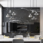 Nordic Minimalist Shadow Glass Pendant Light LED Hanging Lighting for Living Room Bar