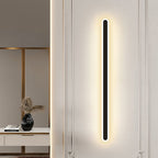 Nordic Minimalist Linear LED Lights Black Background Wall Sconces