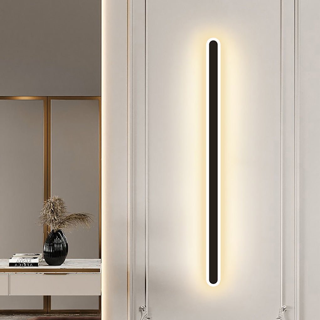 Nordic Minimalist Linear LED Lights Black Background Wall Sconces
