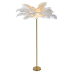 30 Inch Statement Ostrich Feather Decorative Accent Floor Lamp