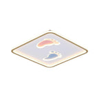 Feet Image Novelty Nordic Metal LED Flush Mount Ceiling Light for Bedroom